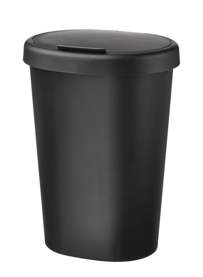 أيكيا سلة مهملات رفيعة بغطاء قابل للإزالة - سلة مهملات منزلية عملية سعة 8 لترات لفرز وتخزين النفايات - مصنوعة من بلاستيك معاد تدويره متين، أسود - Image 2